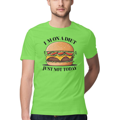 Men T-shirt creative burger design with slogan