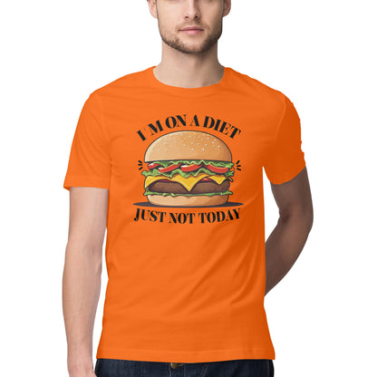 Men T-shirt creative burger design with slogan