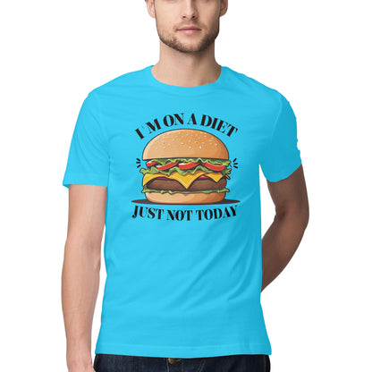 Men T-shirt creative burger design with slogan