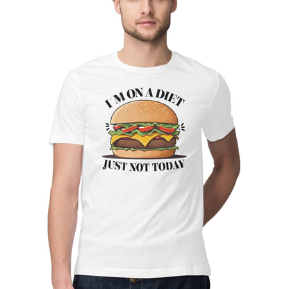 Men T-shirt creative burger design with slogan