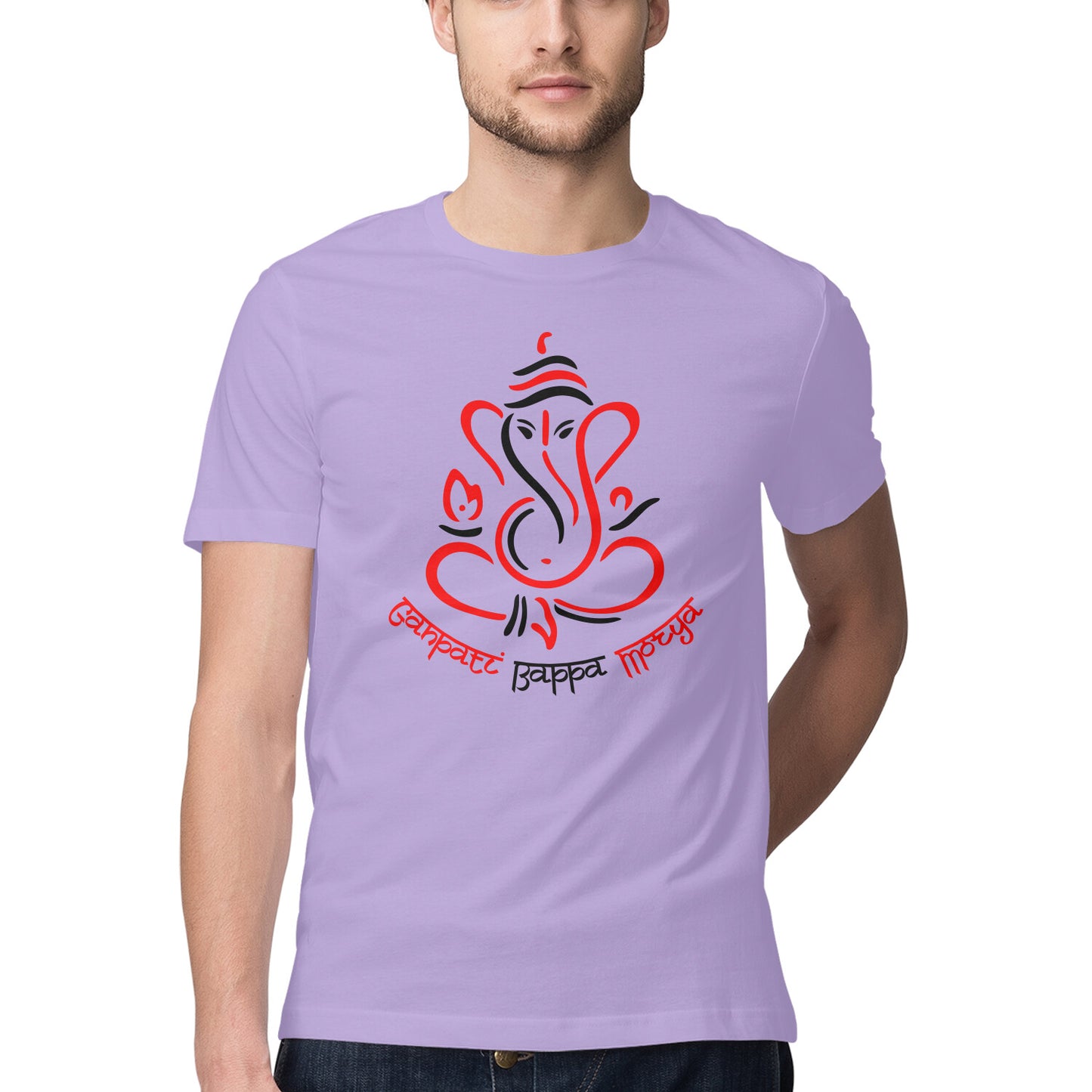 Men's Tee with printed Ganpati Bappa