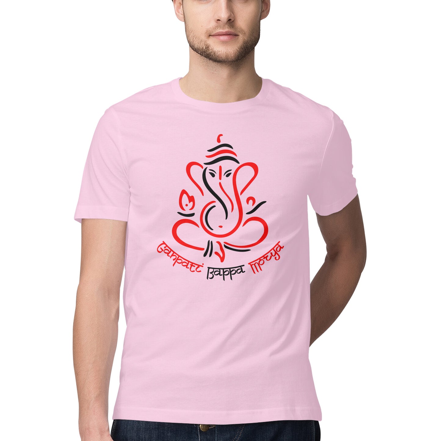 Men's Tee with printed Ganpati Bappa