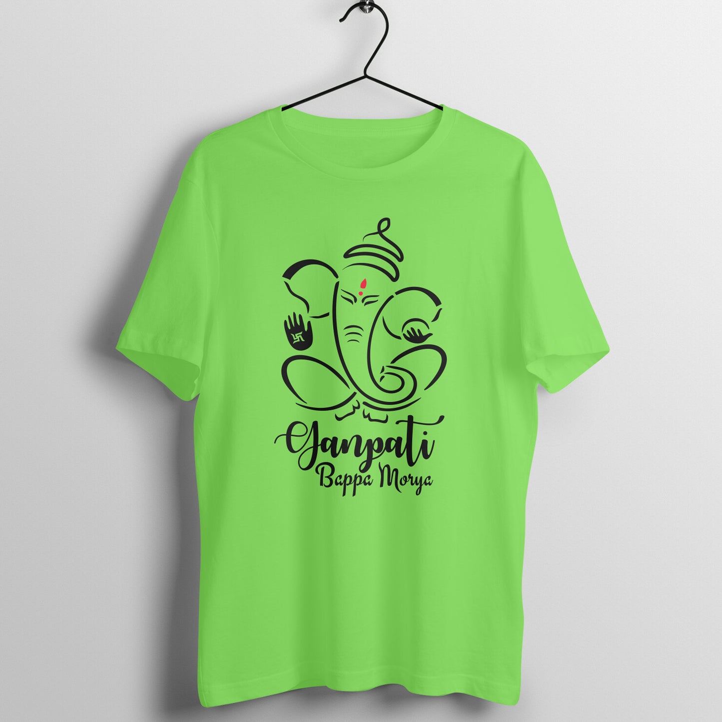 Men's Tee with printed Ganpati Bappa blessing