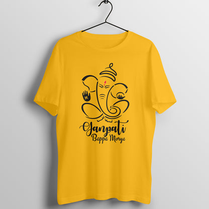 Men's Tee with printed Ganpati Bappa blessing