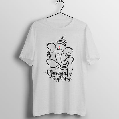 Men's Tee with printed Ganpati Bappa blessing